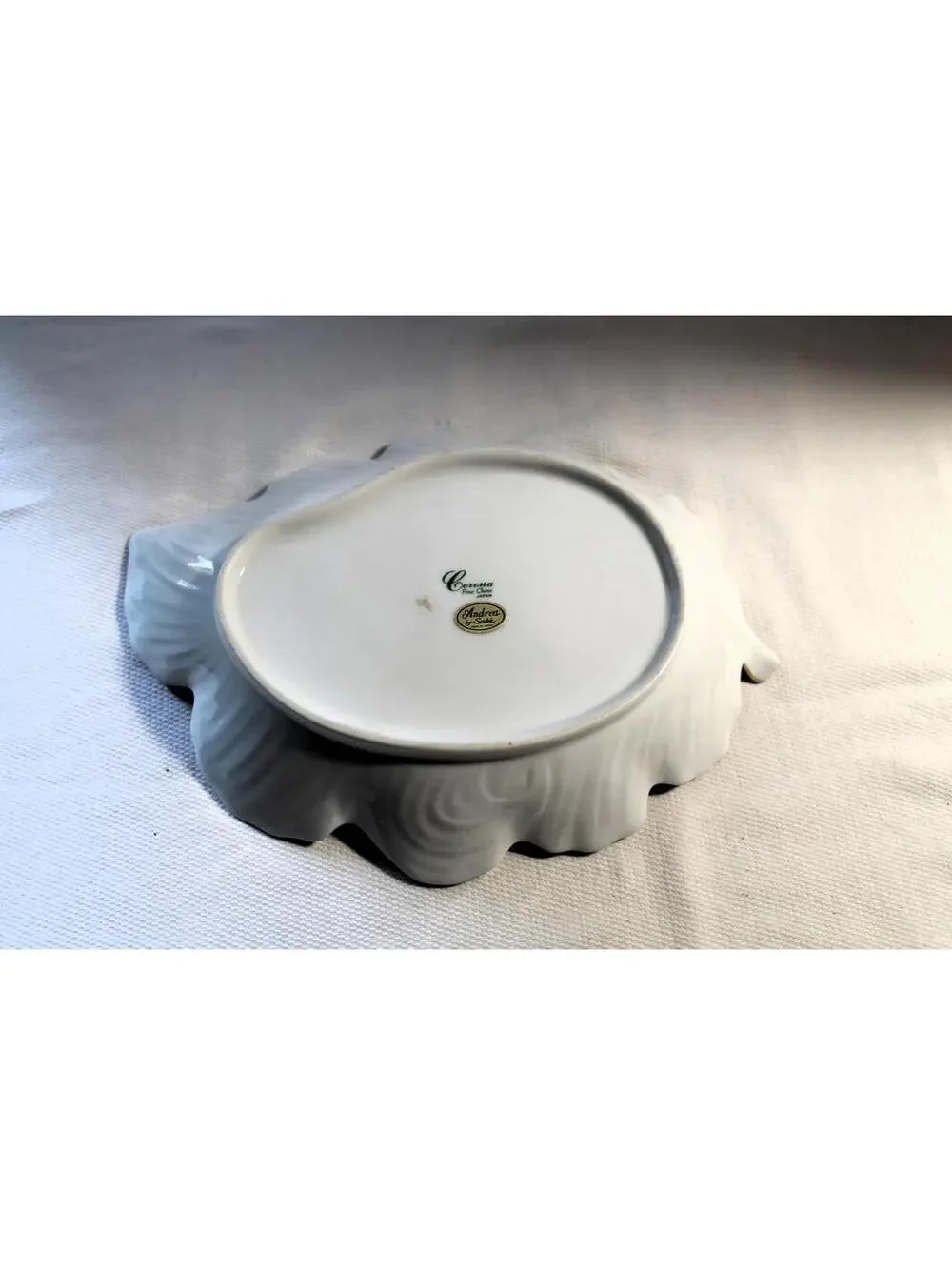 Vintage Andrea by Sadek Corona Large Leaf Tray, Pastel Floral on White
